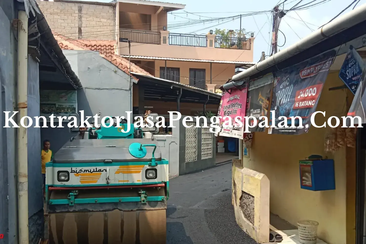 Pengerjaan aspal SS area Depok